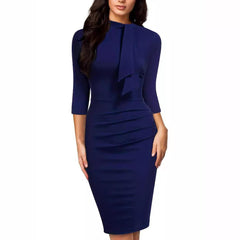 New Round Neck Half-sleeved Lace-up Hip Skirt Dress - Jess Deals