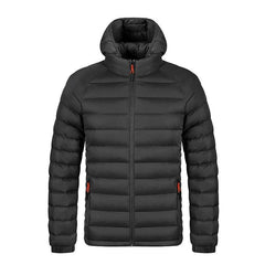 Winter Lightweight Hooded Coat With Pockets Fashion Warm Portable Zipper Jacket For Men Clothing Solid Color Outerwear Tops - Jess Deals