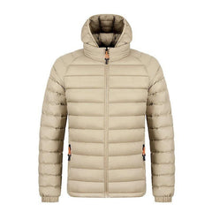 Winter Lightweight Hooded Coat With Pockets Fashion Warm Portable Zipper Jacket For Men Clothing Solid Color Outerwear Tops - Jess Deals