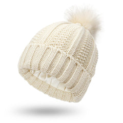 Fashion Stretchy Satin Lined Skull Knit Beanie - Jess Deals