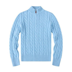 Men's Half-height Zip Twist Knit Sweater - Jess Deals