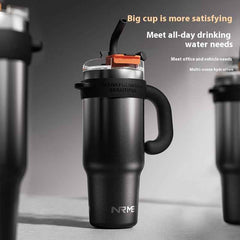 Big Mac Thermos Large Capacity Water Cup Stainless Steel Car Office Tea Straw Kettle Ice Mug Men