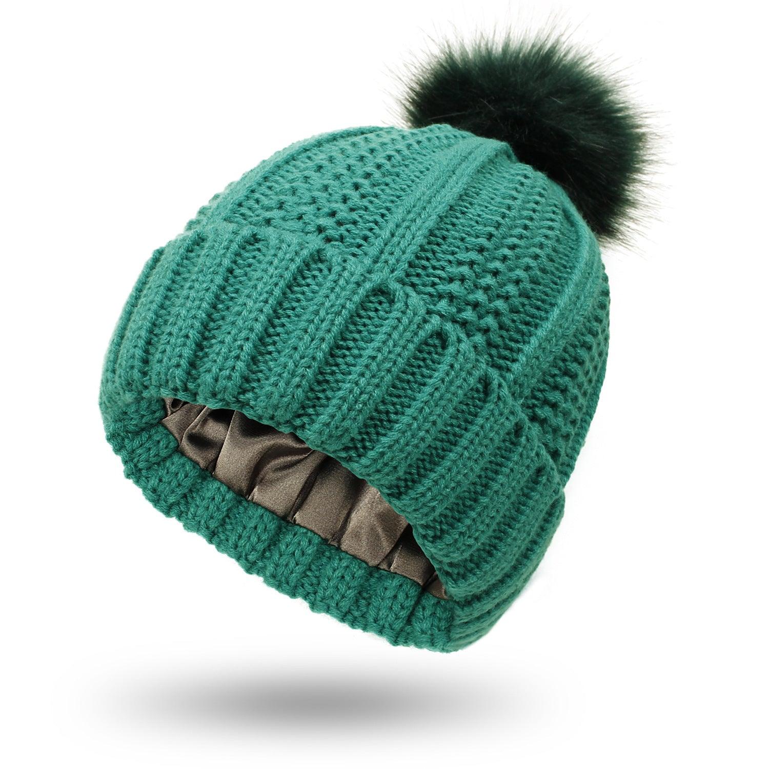 Fashion Stretchy Satin Lined Skull Knit Beanie - Jess Deals