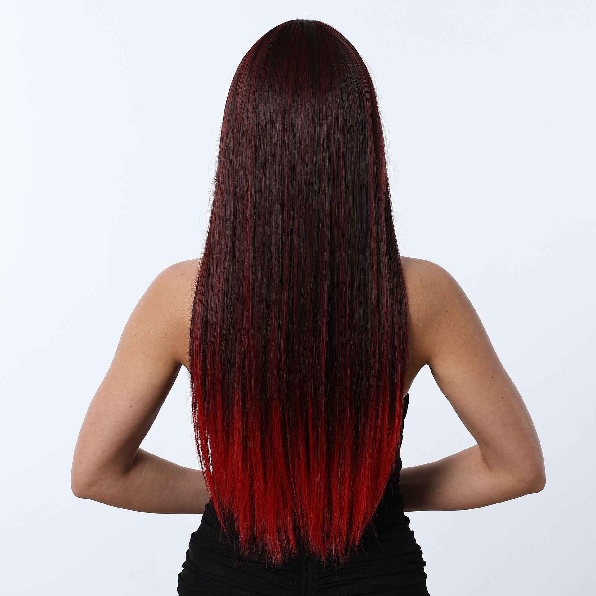 Wig Brown Rice Gradient Long Curly Hair Wig Women's Daily High Temperature Silk Wig Natural Simulation Full Head Cover Wig