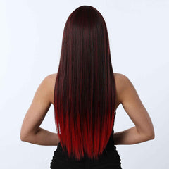 Wig Brown Rice Gradient Long Curly Hair Wig Women's Daily High Temperature Silk Wig Natural Simulation Full Head Cover Wig