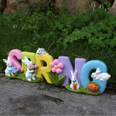 Rabbit letter card creative garden outdoor animal ornaments