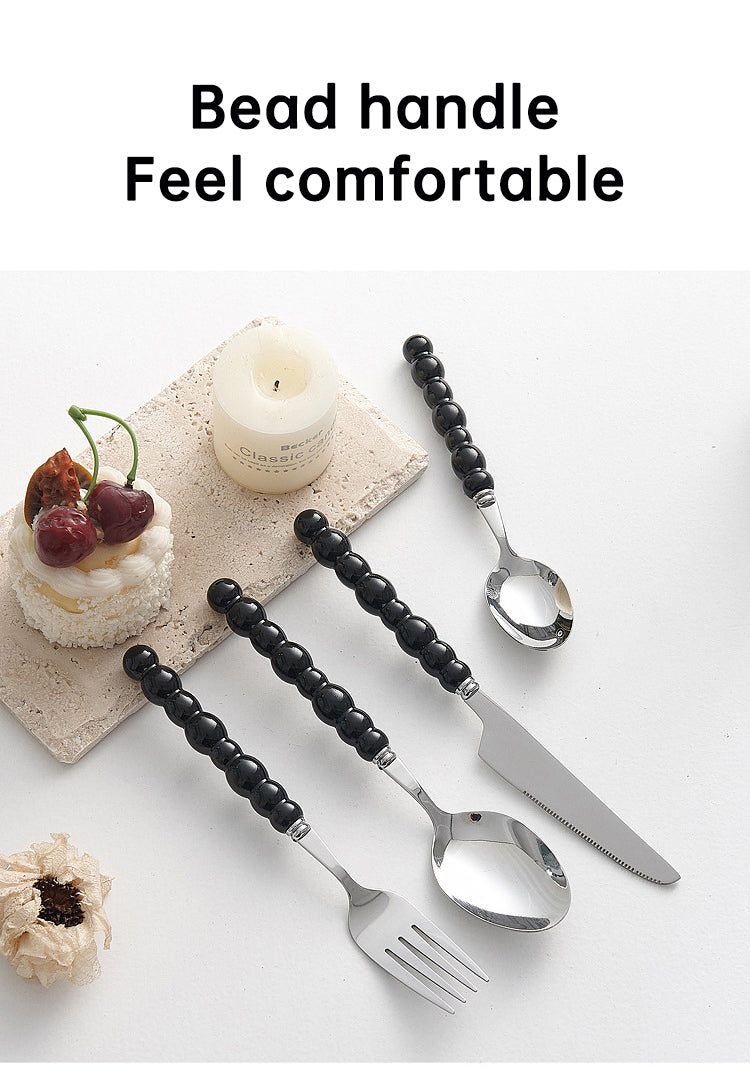 Set of 4 Stainless Steel price Creative Stainless Steel Colorful Pearl Handle Spoon Fork Knife High End Cutlery Set