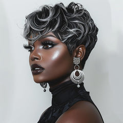 Multi-color Short Curly Wig
