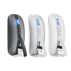 Wireless Mouse Bluetooth Dual Mode 2.4G/BT5.1 Silent Mouse 2400DPI PC Notebook Business Office