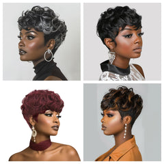 Multi-color Short Curly Wig