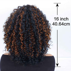 Europe And The United States Hot-selling Popular Wig African Small Roll Women's Short Curly Hair Gradient Chemical Fiber High Temperature Silk Headgear