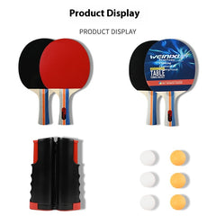 Ping Pong Set 4 Bats 6 Balls With Retractable Net