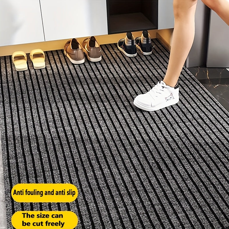 Striped Anti Slip Waterproof Door Mat, Durable Dust-proof Outdoor Entrance Carpet, Easy To Clean And Cut Design, Seven Striped Door Entrance Carpet, Balcony And Corridor Anti Fouling Mat, Kitchen Floor Mat, Oil Resistant And