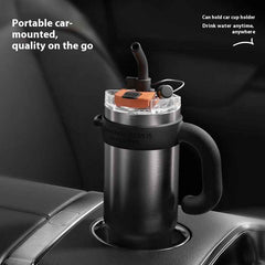 Big Mac Thermos Large Capacity Water Cup Stainless Steel Car Office Tea Straw Kettle Ice Mug Men