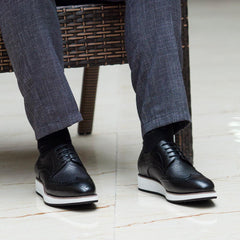 Casual Pointed Toe Derby Shoes Woven Low-top Men's Leather Shoes - Jess Deals