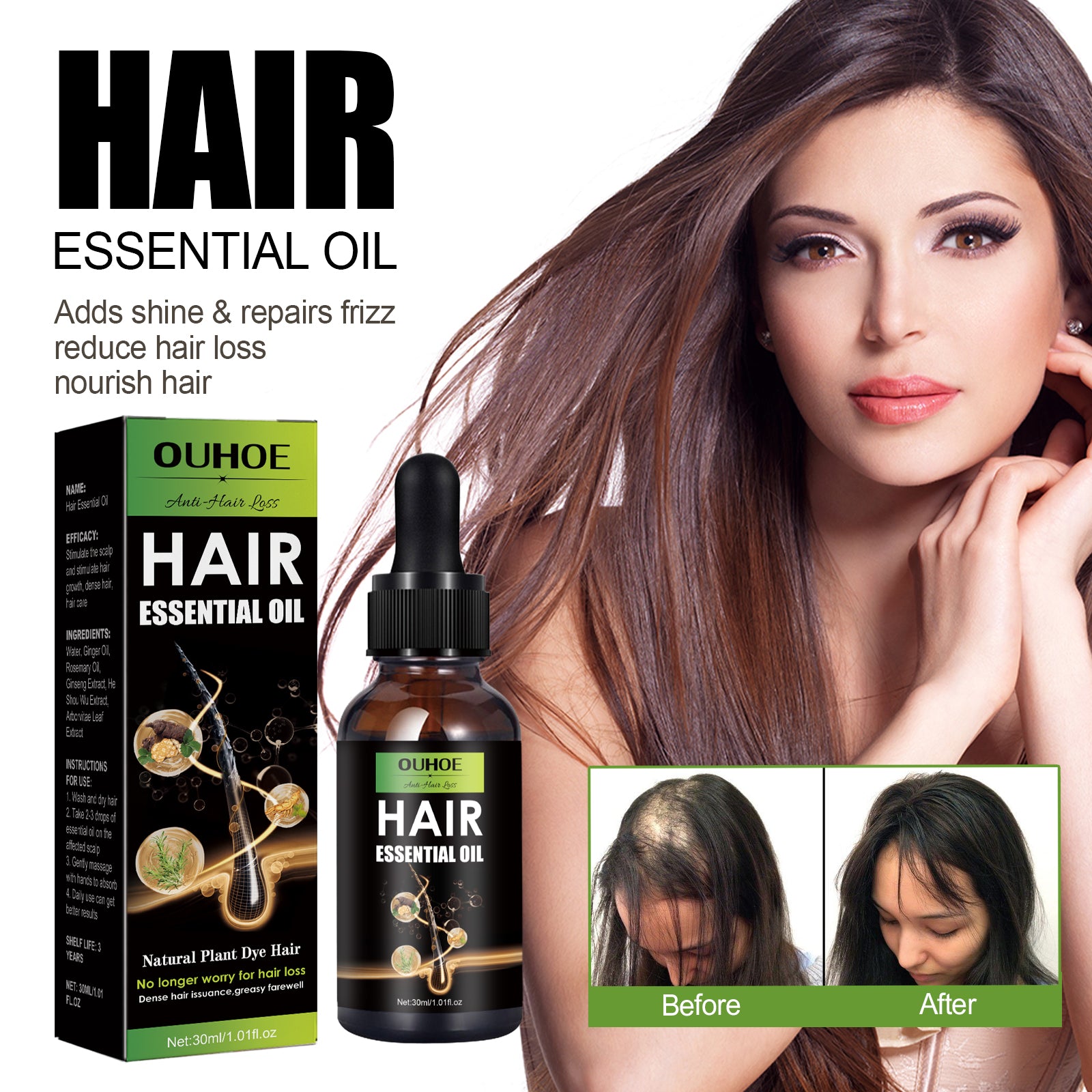 Hair Care Oil, Repair Damage Improve Dry Hair Prevent Hair Loss And Smooth Essential Oil