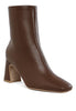 Neapolitan Faux Leather Square Toe Ankle Boots