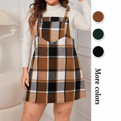 Plaid Sleeveless Wide Straps Casual Dress