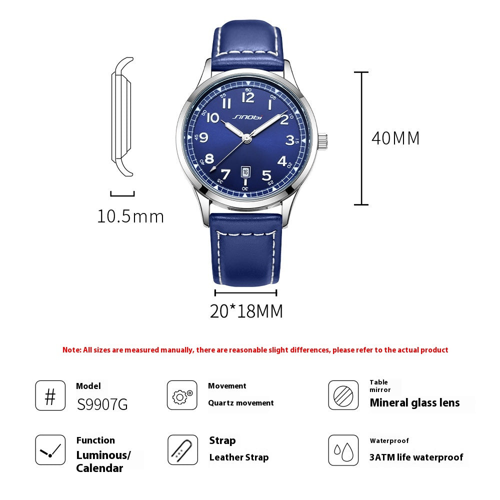 Sinobi Brand Men's Watch Casual Fashion Guangzhou Watch Belt Waterproof Watch Men's Foreign Trade Men's Watch