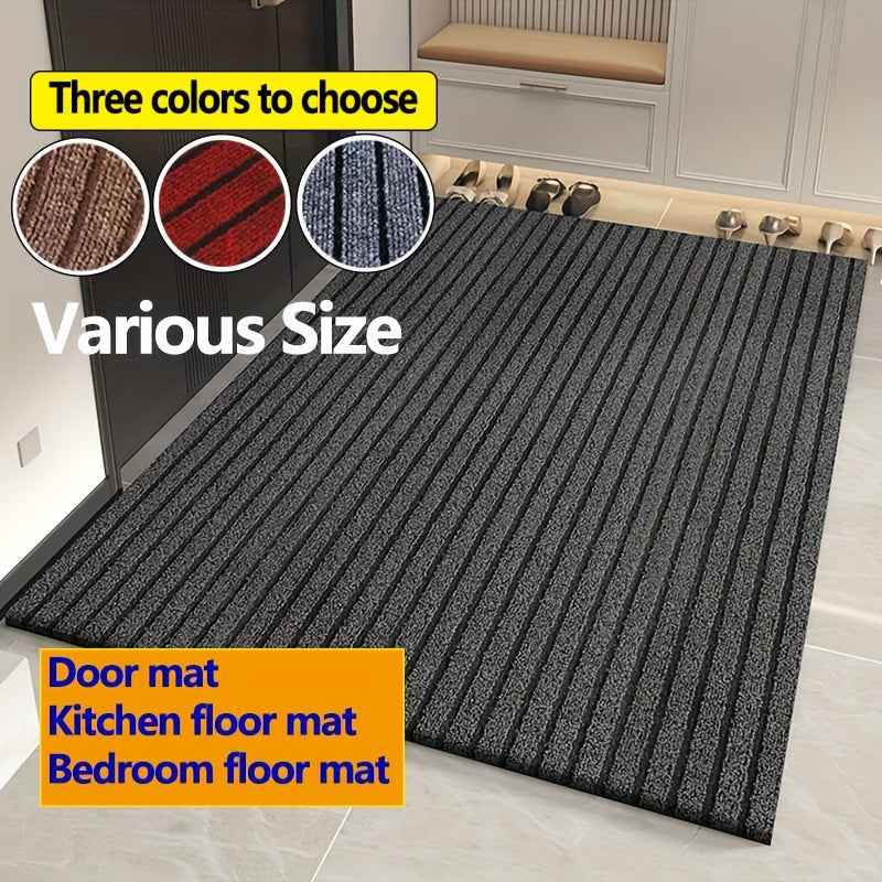 Striped Anti Slip Waterproof Door Mat, Durable Dust-proof Outdoor Entrance Carpet, Easy To Clean And Cut Design, Seven Striped Door Entrance Carpet, Balcony And Corridor Anti Fouling Mat, Kitchen Floor Mat, Oil Resistant And