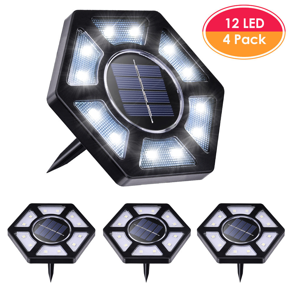 4pcs Waterproof Underground Lamp 12LED Courtyard Decoration Stainless Steel Floor Lamp Outdoor Landscape Villa Street Light