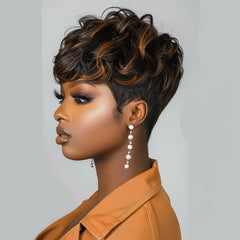 Multi-color Short Curly Wig