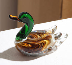 Colorful Glass Crafts Mandarin Ducks Ornament Art Deco Design Style Perfect Birthday Gift Decoration for Living Room Desktop