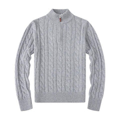 Men's Half-height Zip Twist Knit Sweater - Jess Deals