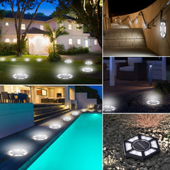 4pcs Waterproof Underground Lamp 12LED Courtyard Decoration Stainless Steel Floor Lamp Outdoor Landscape Villa Street Light
