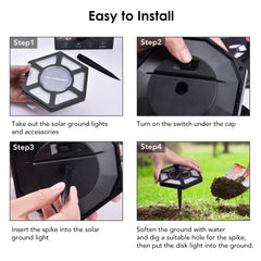 4pcs Waterproof Underground Lamp 12LED Courtyard Decoration Stainless Steel Floor Lamp Outdoor Landscape Villa Street Light