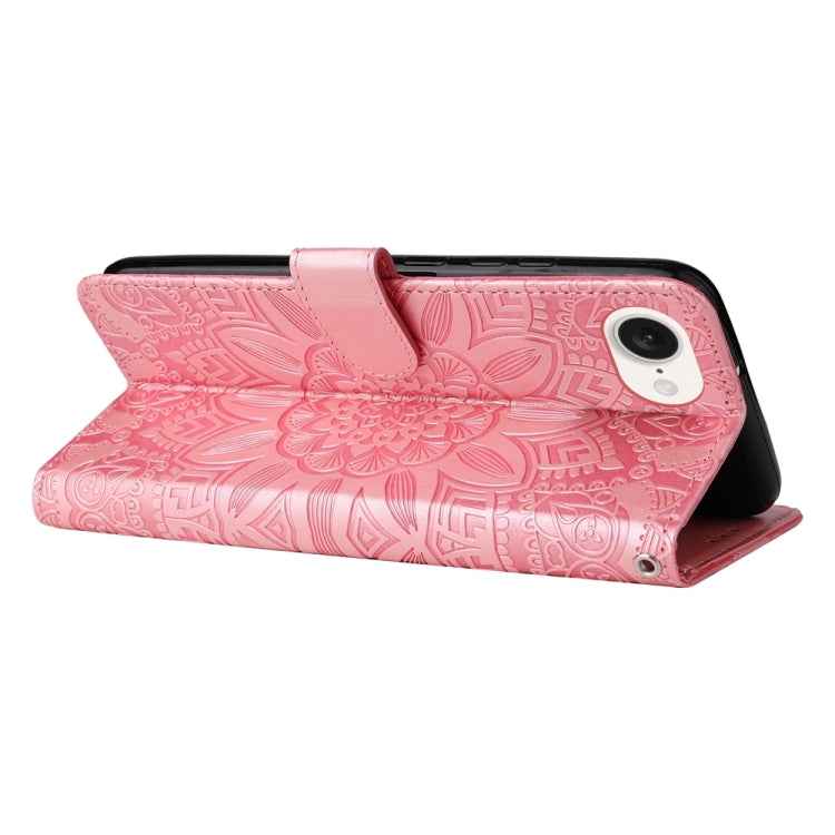Embossed Sunflower Leather Phone Case, For iPhone 16e, For iPhone 16 Pro Max, For iPhone 16 Pro, For iPhone 16 Plus