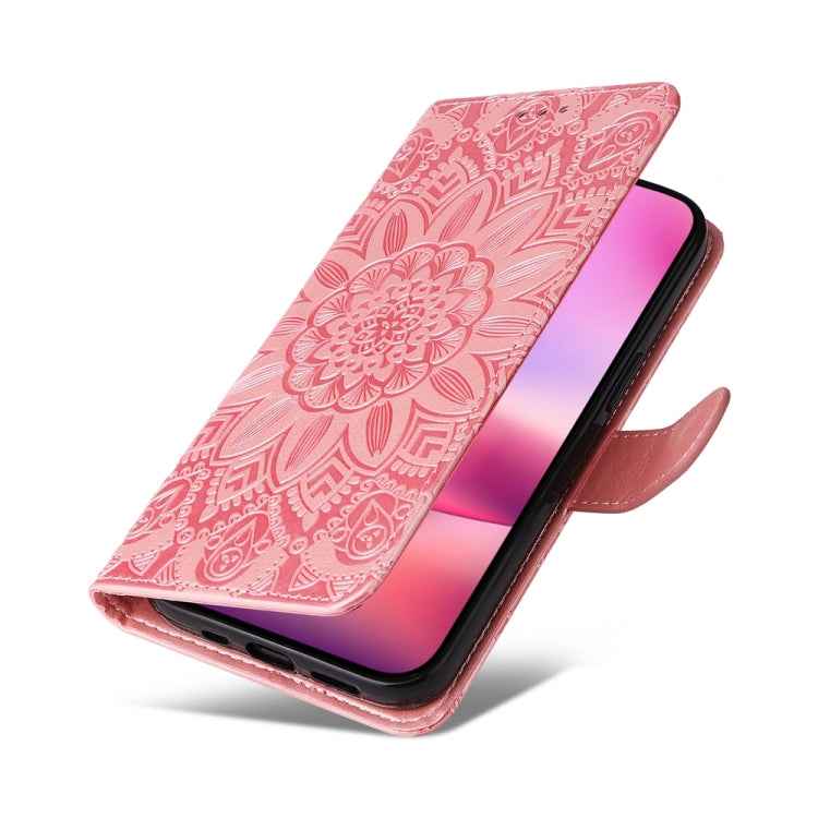 Embossed Sunflower Leather Phone Case, For iPhone 16, For iPhone 15 Pro Max, For iPhone 15 Pro, For iPhone 15 Plus