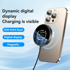 Yesido DS28 15W Smart Digital Display Magnetic Wireless Charger, DS28