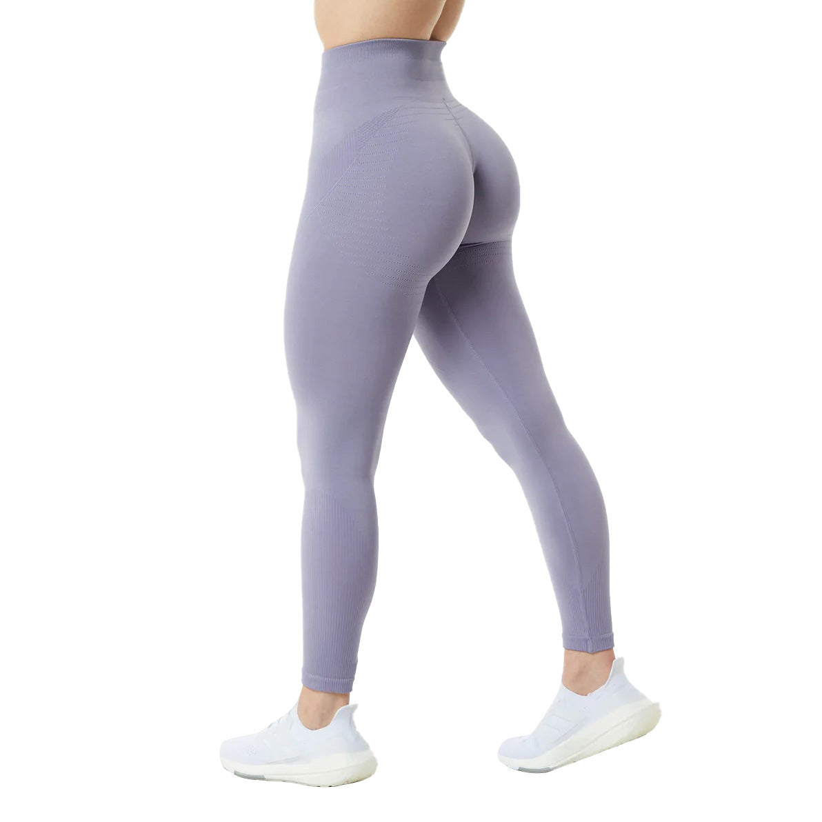 Nylon seamless knitted sexy slim fit lifting buttocks sweat absorbing solid color yoga pants