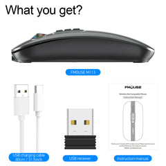 Wireless Mouse Bluetooth Dual Mode 2.4G/BT5.1 Silent Mouse 2400DPI PC Notebook Business Office
