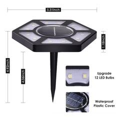 4pcs Waterproof Underground Lamp 12LED Courtyard Decoration Stainless Steel Floor Lamp Outdoor Landscape Villa Street Light