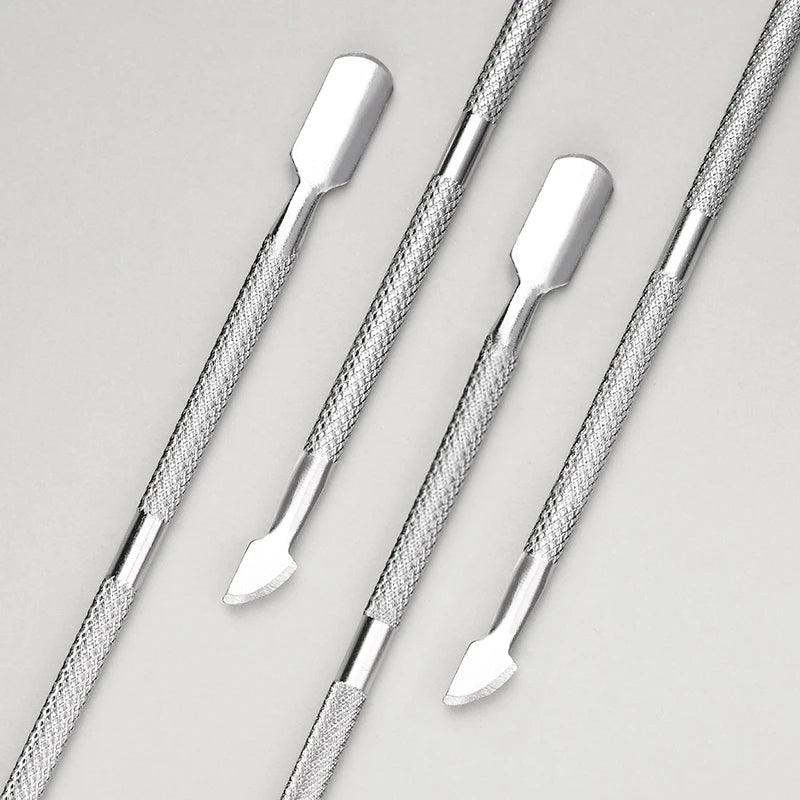 1pcs Double-ended Stainless Steel Cuticle Pusher Dead Skin Push Remover For Pedicure Manicure Nail Art Cleaner Care Tool - Jess Deals