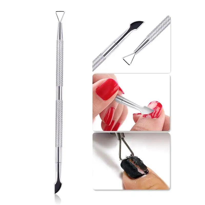 1pcs Double-ended Stainless Steel Cuticle Pusher Dead Skin Push Remover For Pedicure Manicure Nail Art Cleaner Care Tool - Jess Deals