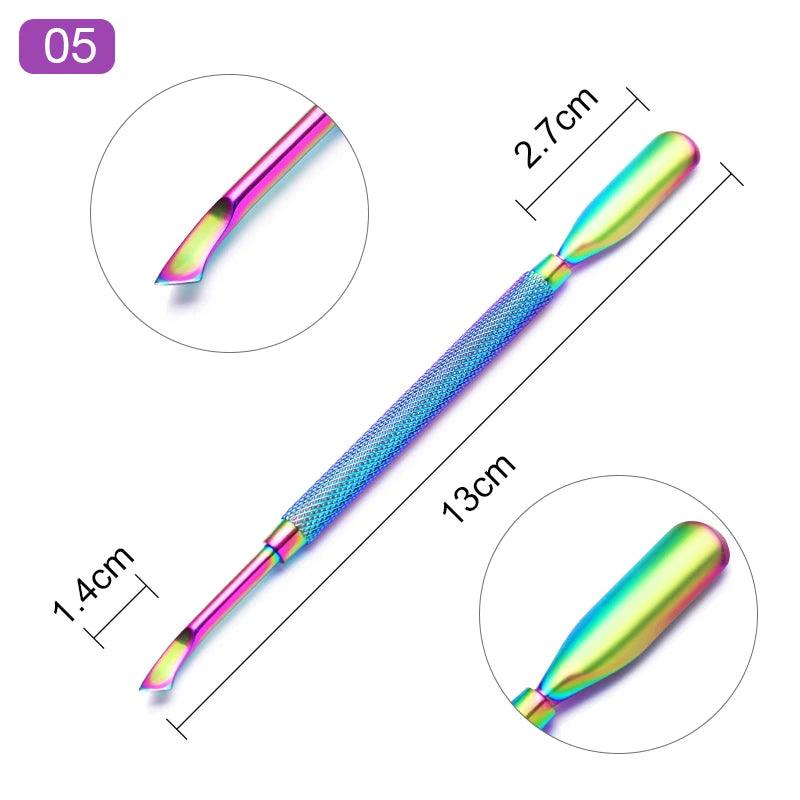 1pcs Double-ended Stainless Steel Cuticle Pusher Dead Skin Push Remover For Pedicure Manicure Nail Art Cleaner Care Tool - Jess Deals