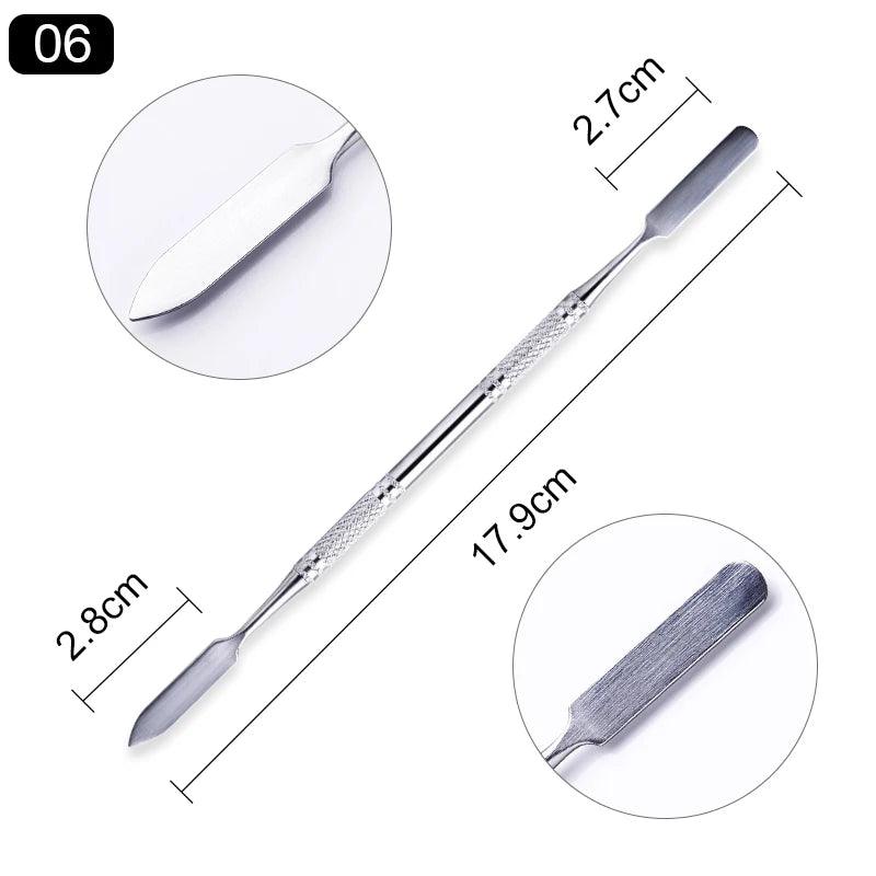 1pcs Double-ended Stainless Steel Cuticle Pusher Dead Skin Push Remover For Pedicure Manicure Nail Art Cleaner Care Tool - Jess Deals