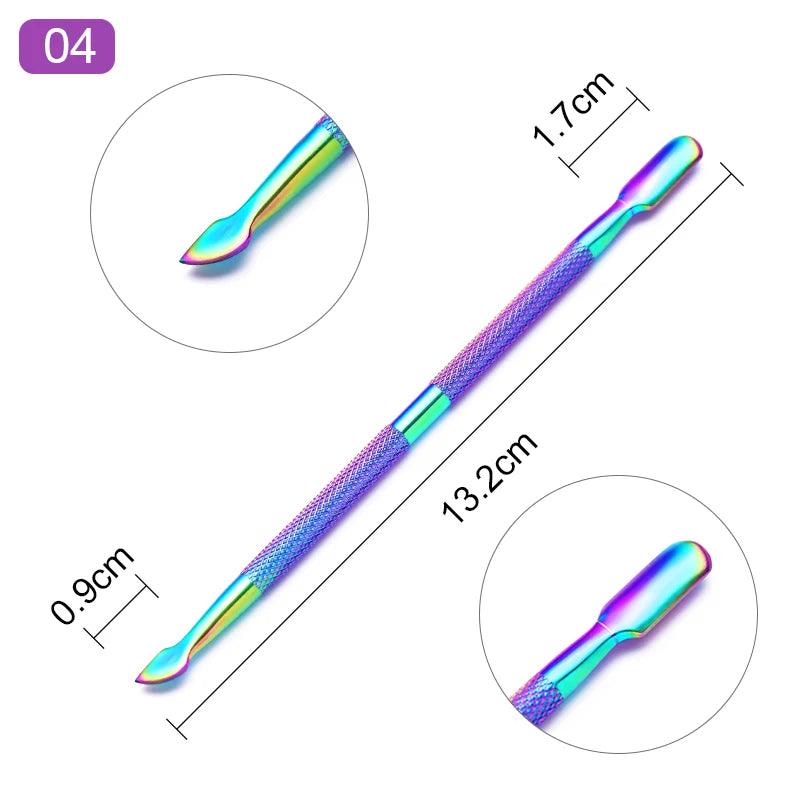 1pcs Double-ended Stainless Steel Cuticle Pusher Dead Skin Push Remover For Pedicure Manicure Nail Art Cleaner Care Tool - Jess Deals