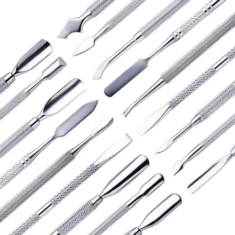 1pcs Double-ended Stainless Steel Cuticle Pusher Dead Skin Push Remover For Pedicure Manicure Nail Art Cleaner Care Tool - Jess Deals