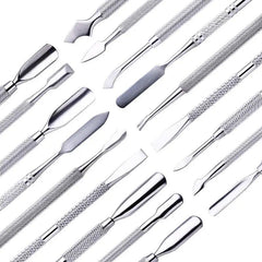 1pcs Double-ended Stainless Steel Cuticle Pusher Dead Skin Push Remover For Pedicure Manicure Nail Art Cleaner Care Tool - Jess Deals