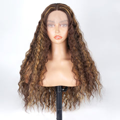 Forehead Lace Hand Hook Long Roll Wig Hair Set Lace Front Curly Wig