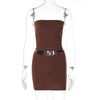 Off-Shoulder Crop Top Set - Fashionable Casual Slim-Fit Crop Top and Mini Skirt Set