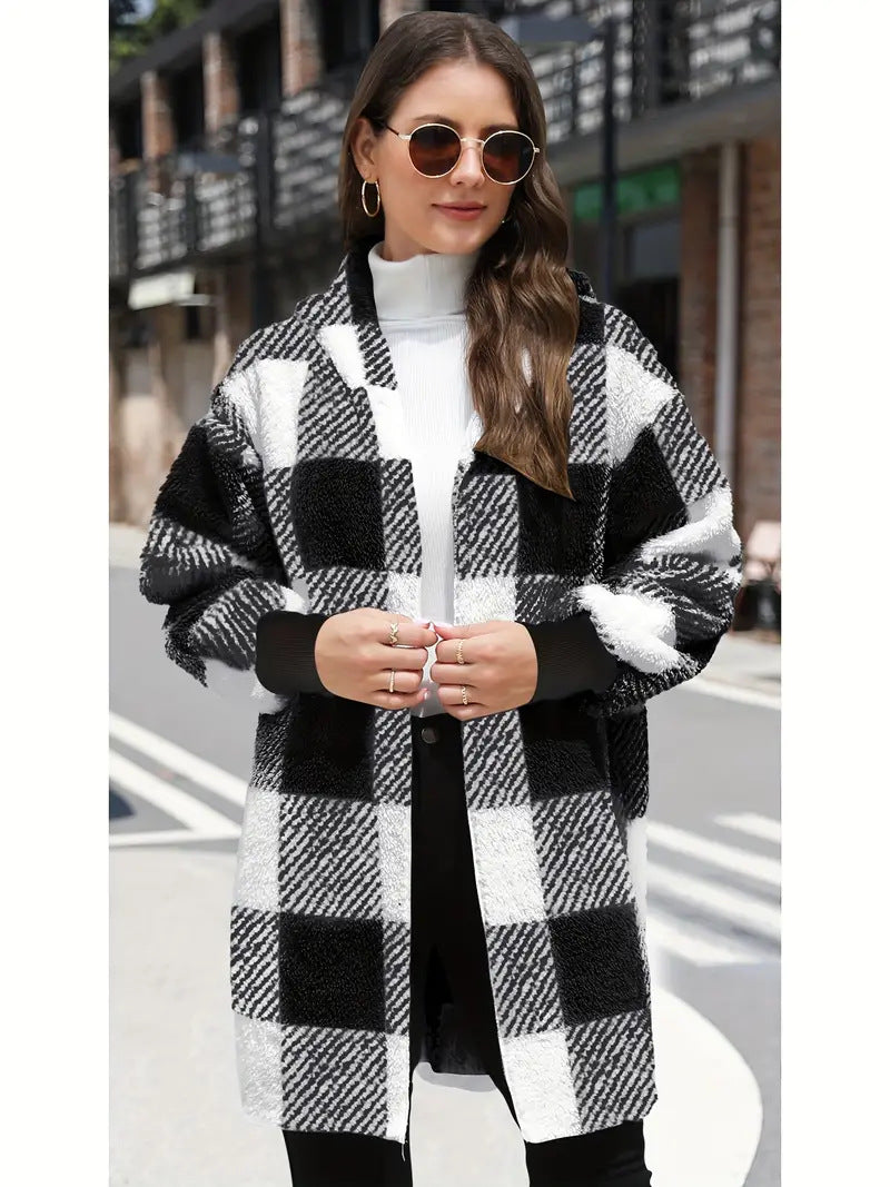 Fashion Special Women's Clothing Plaid Plush Coat - Jess Deals