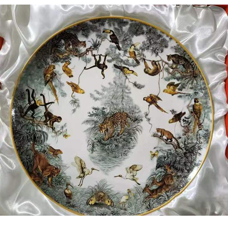 Continental Cuisine Tableware Steak Plate Equatorial Jungle Moving Ceramic Western Plate Coffee Set Model Room Club