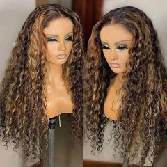 Forehead Lace Hand Hook Long Roll Wig Hair Set Lace Front Curly Wig