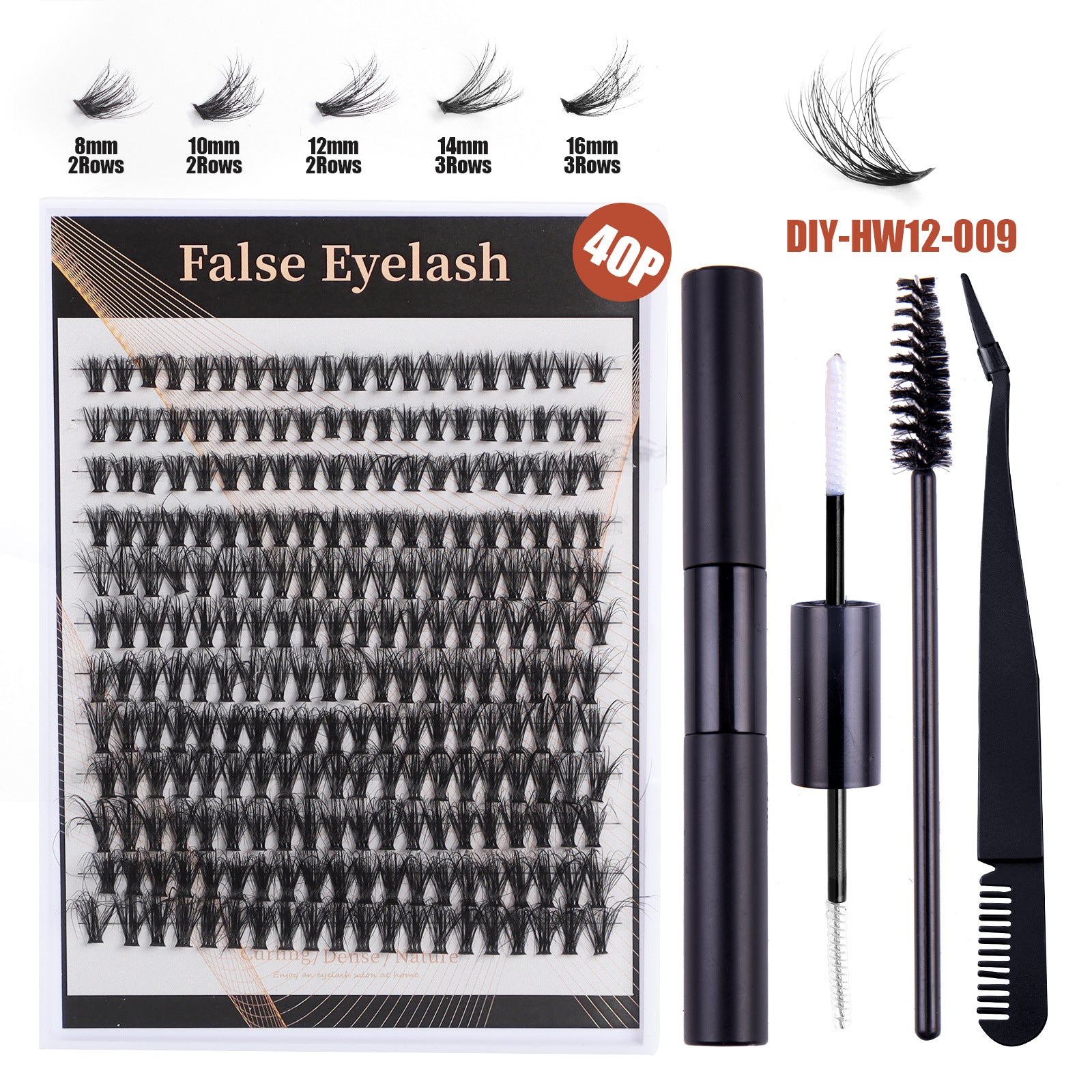 30d40d Eyelashes Volume30p False Eyelashes Dense Hair Hot Melt Segmented8mm-16mm Eyelashes