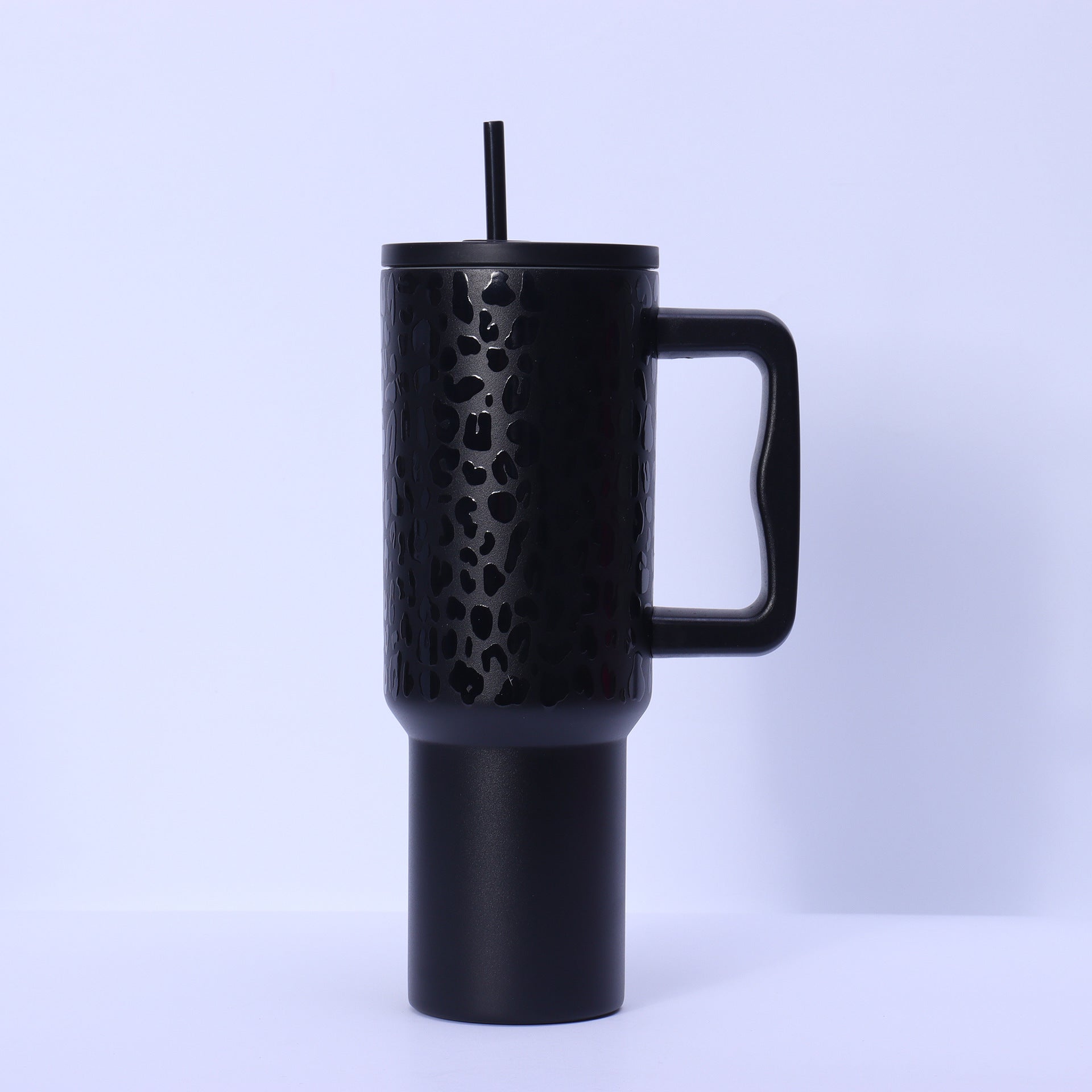 40oz Handle Leopard Print Cup 304 Stainless Steel Thermos Cup Portable Straw Car Cup Large Capacity Ice Cup